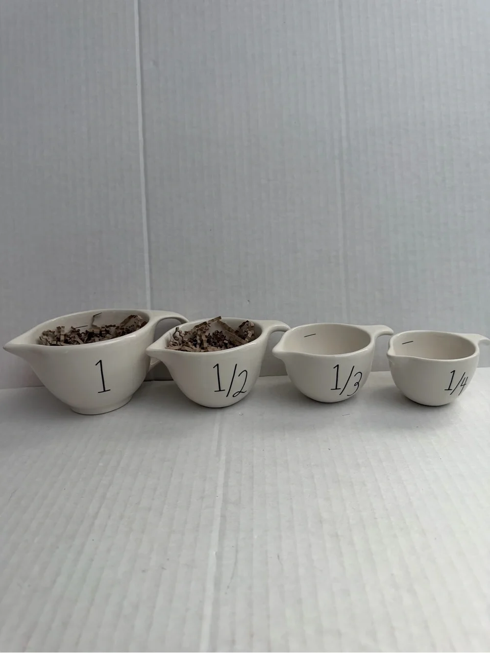 Rae Dunn Artisan Collection Cream Ceramic Fraction Measuring Cups Set